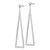Image of 64mm Sterling Silver Rhodium-plated Polished Triangle Post Dangle Earrings