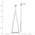 Image of 64mm Sterling Silver Rhodium-plated Polished Triangle Post Dangle Earrings
