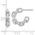 Image of 17.5mm Sterling Silver Rhodium-plated with CZ Link Design Post Hoop Earrings