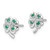 Image of 10.1mm Sterling Silver Rhodium-plated Emerald Four Leaf Clover Post Earrings