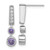 Image of 23.75mm Sterling Silver Rhodium-plated Purple & Clear CZ Post Dangle Earrings