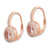 Image of 19.05mm Sterling Silver Pink Polished Pink Crystal/CZ Halo Leverback Earrings
