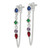 Image of 38.65mm Sterling Silver E-coated Multicolor CZ Front/Back Post Dangle Earrings