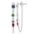 Image of 38.65mm Sterling Silver E-coated Multicolor CZ Front/Back Post Dangle Earrings