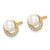 Image of 8.5mm Sterling Silver Gold-tone w/ Freshwater Cultured Pearl and CZ Earrings