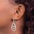 41mm Sterling Silver Polished & Diamond-cut Triple Teardrop Dangle Earrings