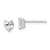 Image of 5mm Sterling Silver Polished 5mm Heart 3 Prong Basket Set CZ Stud Earrings