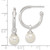 Image of 33mm Sterling Silver Polished Dangling 8mm Glass Pearl Post C-Hoop Earrings