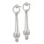Image of 45mm Sterling Silver Polished Multi-strand Oval Beaded Post Dangle Earrings