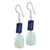 Image of 47.8mm Sterling Silver Polished Rectangular Amazonite & Lapis Dangle Earrings