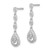 Image of 25mm Sterling Silver Rhodium-plated & Diamond Teardrop Post Dangle Earrings