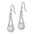 Image of 35.4mm Sterling Silver Rhodium-plated CZ & White Created Opal Dangle Earrings