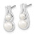 15.5mm Sterling Silver Rhodium-plated Freshwater Cultured Pearl Post Earrings