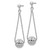 Image of 49mm Sterling Silver Rhodium-plated Lasered Bead Chain Dangle Post Earrings