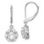 Image of 28mm Sterling Silver Rhodium-plated Polished 6mm CZ Halo Leverback Earrings