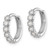 Image of 13.5mm Sterling Silver Rhodium-plated Polished CZ Hinged Huggie Hoop Earrings