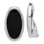 Image of 23mm Sterling Silver Rhodium-plated Polished Onyx Non-Pierced Oval Earrings