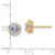 Image of 7.55mm Sterling Silver Gold-tone Polished Purple & White CZ Halo Post Earrings