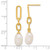 Image of 35.25mm Sterling Silver Gold-tone Polished Simulated Pearl Link Dangle Earrings