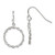 29mm Sterling Silver Polished & Twisted Circle Dangle Shepherd Hook Earrings