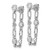 Image of 30mm Sterling Silver Rhodium-plated Bezel CZ with Heart Post Dangle Earrings