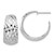 Image of Sterling Silver Rhodium-plated Polish and Textured J-Hoop Post Earrings