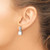 Image of 19.3mm Sterling Silver Rhodium-plated Polished CZ & Created Opal Post Earrings