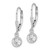 Image of 25mm Sterling Silver Rhodium-plated Polished Round 5mm CZ Leverback Earrings