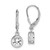 Image of 27mm Sterling Silver Rhodium-plated Polished Round 7mm CZ Leverback Earrings