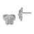 Image of 11.5mm Sterling Silver Rhodium-plated Polished with CZ Butterfly Post Earrings