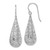 41.55mm Sterling Silver Rhodium-plated Textured Hollow Teardrop Dangle Earrings