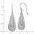 41.55mm Sterling Silver Rhodium-plated Textured Hollow Teardrop Dangle Earrings
