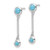 Image of 27mm Sterling Silver Rhodium-plated Simulated Turquoise Drop Dangle Earrings