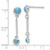 Image of 27mm Sterling Silver Rhodium-plated Simulated Turquoise Drop Dangle Earrings