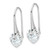 Image of 27.4mm Sterling Silver Rhodium-plated Polished Heart CZ Threader Hook Earrings