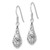 34mm Sterling Silver Rhodium-plated Polished Puffed Filigree Design Earrings