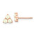 Image of 6.5mm Sterling Silver Pink Polished Triple Created Opal Cluster Post Earrings
