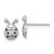 Image of 9.8mm Sterling Silver Flash Platinum-plated Black Spinel Ladybug Post Earrings