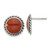Image of 15mm Sterling Silver Polished & Oxidized Twisted Edge Carnelian Post Earrings