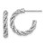 Sterling Silver Rhodium-plated Beaded & Twisted Small Post Hoop Earrings