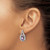 Image of 23mm Sterling Silver Rhodium-plated CZ and Purple Zircon Post Dangle Earrings