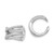 Image of 10mm Sterling Silver Rhodium-plated Polished CZ Double X Single Cuff Earrings