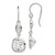 Image of 36mm Sterling Silver Rhodium-plated Polished Oval & Square CZ Dangle Earrings