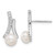 Image of 17.5mm Sterling Silver CZ and Button 6mm Freshwater Cultured Pearl Post Earrings