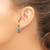 Image of 17.87mm Sterling Silver Gold-tone Created Blue Opal Teardrop Post Dangle Earrings