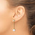 Image of 38.8mm Sterling Silver Gold-tone Polished CZ and Imitation Pearl Dangle Earrings