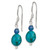 Image of 30mm Sterling Silver Polished Blue Agate & Reconstructed Lapis Dangle Earrings
