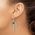 Image of 52.5mm Sterling Silver Polished Circle & Textured Bar Green Onyx Dangle Earrings