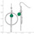 Image of 52.5mm Sterling Silver Polished Circle & Textured Bar Green Onyx Dangle Earrings