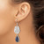 Image of 63mm Sterling Silver Polished Wavy Grey Agate & Lapis Teardrop Dangle Earrings